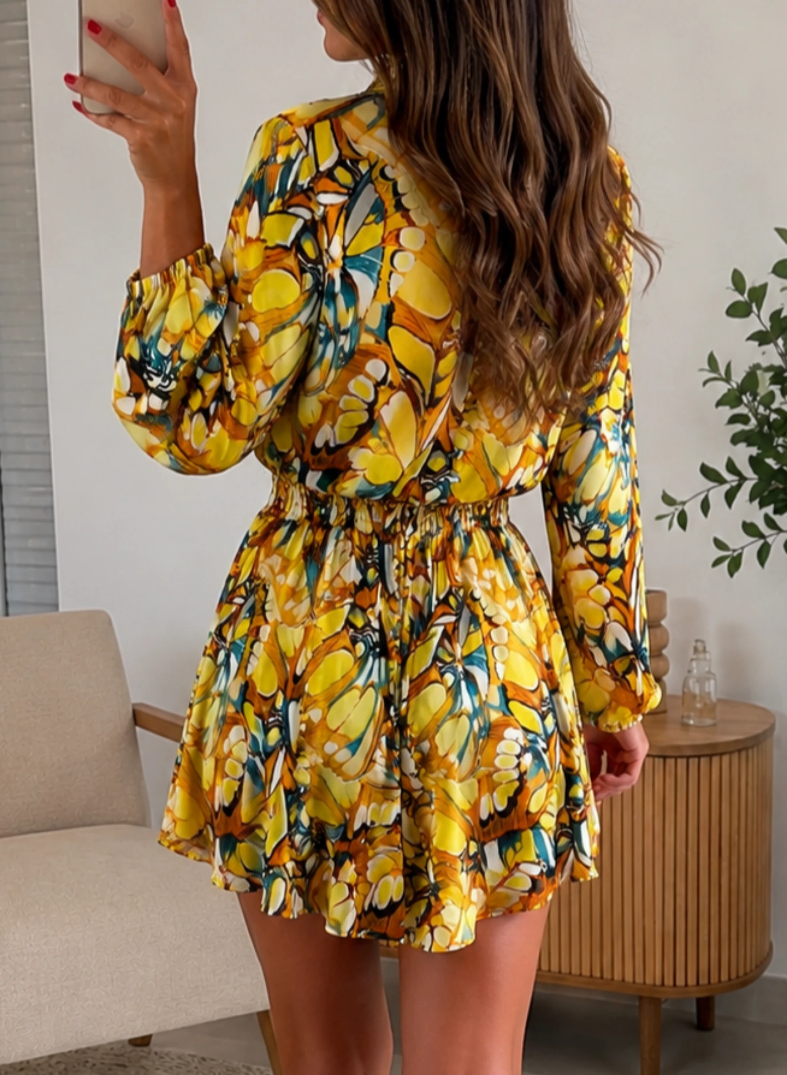 Robe Marciano by Guess Original Imprimé Papillon Taille M Comme Neuve – photo 3